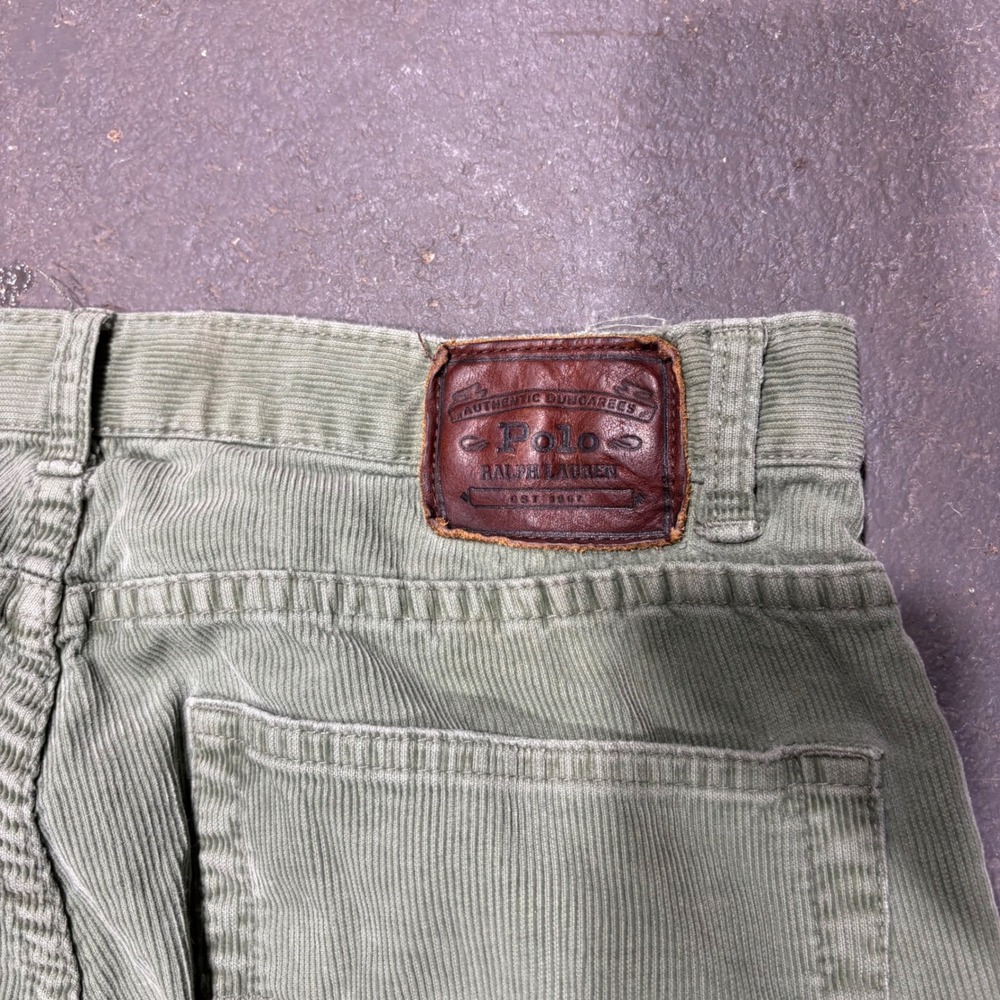 Polo Ralph Lauren M Corduroy Pants Sage Green Straight Leg Dungarees 31 Inseam